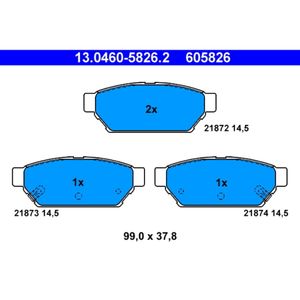 Bremsbelagsatz Scheibenbremse ATE 13.0460-5826.2 für Proton Persona 400