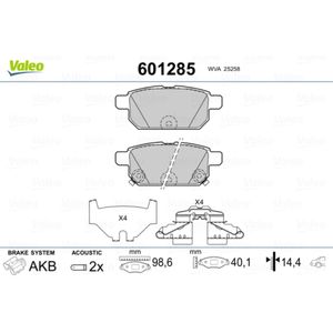 VALEO 601285 Bremsbelagsatz, Scheibenbremse