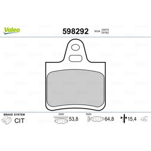 Bremsbelagsatz Scheibenbremse VALEO 598292 für Citroën CX I XM