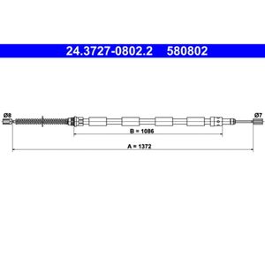 Seilzug Feststellbremse ATE 24.3727-0802.2 für Peugeot 205 I