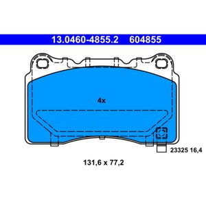 Bremsbelagsatz Scheibenbremse ATE 13.0460-4855.2 für Opel Insignia A Astra J Gtc