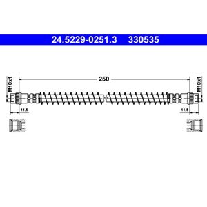 Bremsschlauch ATE 24.5229-0251.3 für Peugeot Fiat Citroën Lancia 806 Ulysse Zeta