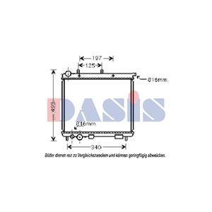 Kühler Motorkühlung AKS DASIS 060028N für Peugeot Citroën 207/207+ C3 I