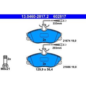 Bremsbelagsatz Scheibenbremse ATE 13.0460-2817.2 für Peugeot Citroën 306 ZX