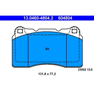 Bremsbelagsatz Scheibenbremse ATE 13.0460-4804.2 für Renault Volvo Megane III