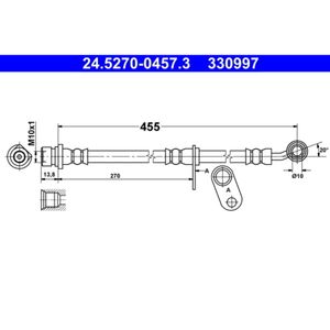 Bremsschlauch ATE 24.5270-0457.3 für Honda Accord VII