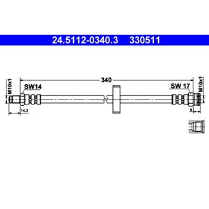 Bremsschlauch ATE 24.5112-0340.3 für Peugeot Fiat Citroën Boxer Ducato Jumper