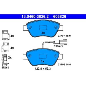 Bremsbelagsatz Scheibenbremse ATE 13.0460-3826.2 für Fiat Alfa Romeo Mito 500