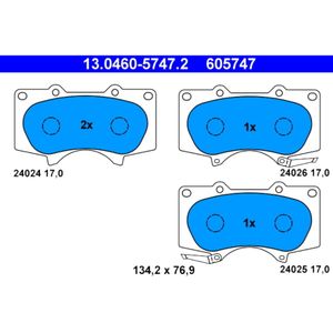 Bremsbelagsatz Scheibenbremse ATE 13.0460-5747.2