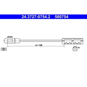 Seilzug Feststellbremse ATE 24.3727-0754.2 für Opel Vectra B CC