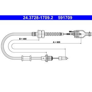Seilzug Kupplungsbetätigung ATE 24.3728-1709.2