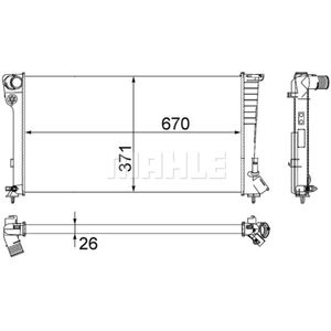 Kühler Motorkühlung MAHLE CR 504 000S für Peugeot Citroën 306 Partner Xsara