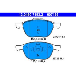 Bremsbelagsatz Scheibenbremse ATE 13.0460-7193.2 für Ford Volvo C-Max II C30 V50