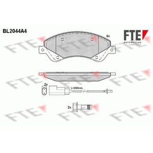 Bremsbelagsatz Scheibenbremse FTE 9010630 für Ford Transit Tourneo