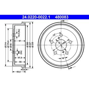 Bremstrommel ATE 24.0220-0022.1 (2 Stk.)