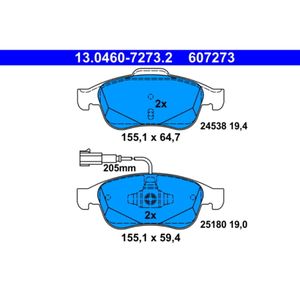 Bremsbelagsatz Scheibenbremse ATE 13.0460-7273.2 für Alfa Romeo Giulietta