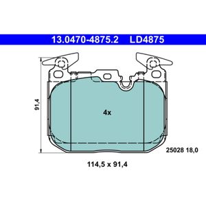 Bremsbelagsatz Scheibenbremse ATE 13.0470-4875.2 für BMW 1er