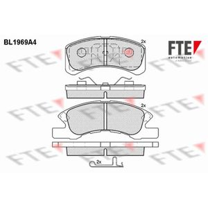 Bremsbelagsatz Scheibenbremse FTE 9010553 für Daihatsu Cuore VI Trevis