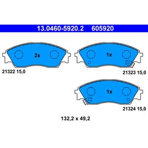 Bremsbelagsatz Scheibenbremse ATE 13.0460-5920.2 für Honda Civic IV Crx II