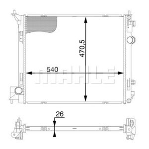 Kühler Motorkühlung MAHLE CR 1596 000S