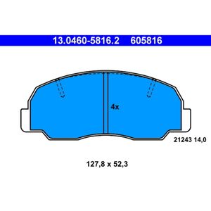 Bremsbelagsatz Scheibenbremse ATE 13.0460-5816.2 für Daihatsu Wildcat/Rocky