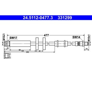 Bremsschlauch ATE 24.5112-0477.3 für Peugeot Fiat Citroën Boxer Ducato Jumper