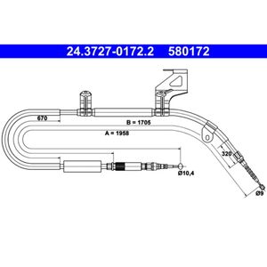 Seilzug Feststellbremse ATE 24.3727-0172.2 für Audi A6 C5 Avant