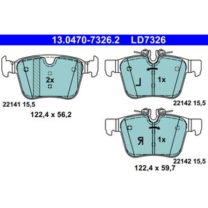 Bremsbelagsatz Scheibenbremse ATE 13.0470-7326.2 für Land Rover Volvo Jaguar XE