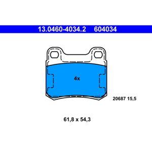 Bremsbelagsatz Scheibenbremse ATE 13.0460-4034.2 für Mercedes-Benz 190 124 E