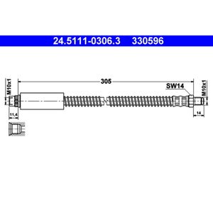 Bremsschlauch ATE 24.5111-0306.3 für Peugeot 206+ 206 Van