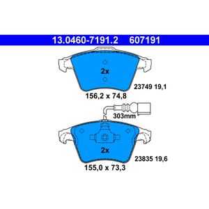 Bremsbelagsatz Scheibenbremse ATE 13.0460-7191.2 für VW Touareg