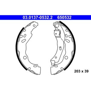 Bremsbackensatz ATE 03.0137-0532.2 für Dacia Renault Logan Sandero Clio II