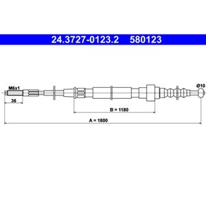 Seilzug Feststellbremse ATE 24.3727-0123.2 für VW Golf II Jetta