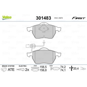 Bremsbelagsatz Scheibenbremse VALEO 301483 für Audi VW Skoda Seat A4 B5 A6 C6