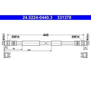 Bremsschlauch ATE 24.5224-0440.3 für VW Transporter T3 LT 40-55 I