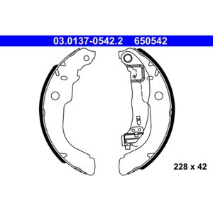 Bremsbackensatz ATE 03.0137-0542.2 für Peugeot Citroën 208 I C-Elysee 301 C3 III