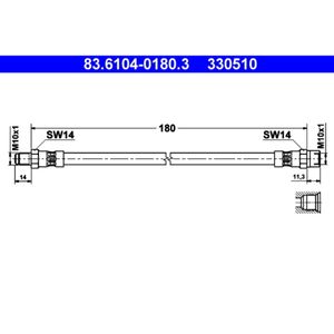 Bremsschlauch ATE 83.6104-0180.3 für Audi A6 C4 Avant