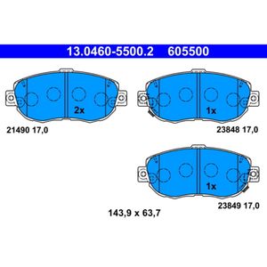 Bremsbelagsatz Scheibenbremse ATE 13.0460-5500.2 für Lexus GS