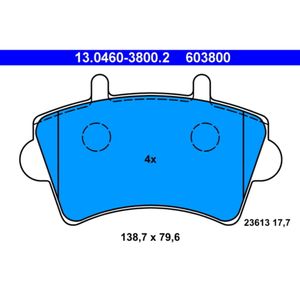 Bremsbelagsatz Scheibenbremse ATE 13.0460-3800.2 für Renault Opel Master II