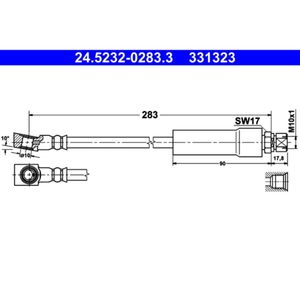 Bremsschlauch ATE 24.5232-0283.3 für Opel Corsa A TR