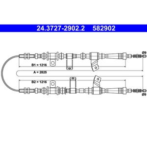 Seilzug Feststellbremse ATE 24.3727-2902.2 für Daewoo Matiz