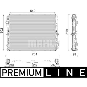 Kühler Motorkühlung MAHLE CR 2604 000P für Mercedes-Benz E