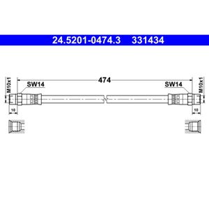 Bremsschlauch ATE 24.5201-0474.3 für Mercedes-Benz T1