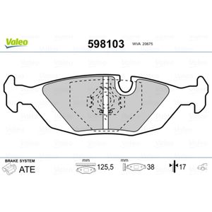 Bremsbelagsatz Scheibenbremse VALEO 598103 für BMW Alpina 3er B6