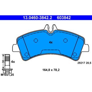 Bremsbelagsatz Scheibenbremse ATE 13.0460-3842.2 für Mercedes-Benz VW Sprinter