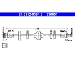 Bremsschlauch ATE 24.5112-0384.3 für Fiat Tipo Tempra S.w.