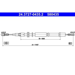 Seilzug Feststellbremse ATE 24.3727-0435.2 für Mercedes-Benz Vito V