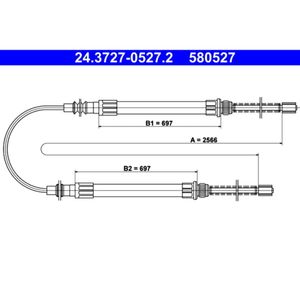 Seilzug Feststellbremse ATE 24.3727-0527.2 für Citroën Peugeot Fiat C25 J5