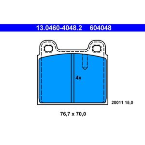 Bremsbelagsatz Scheibenbremse ATE 13.0460-4048.2 für Opel Porsche Commodore C
