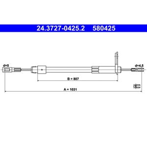 Seilzug Feststellbremse ATE 24.3727-0425.2 für Mercedes-Benz E